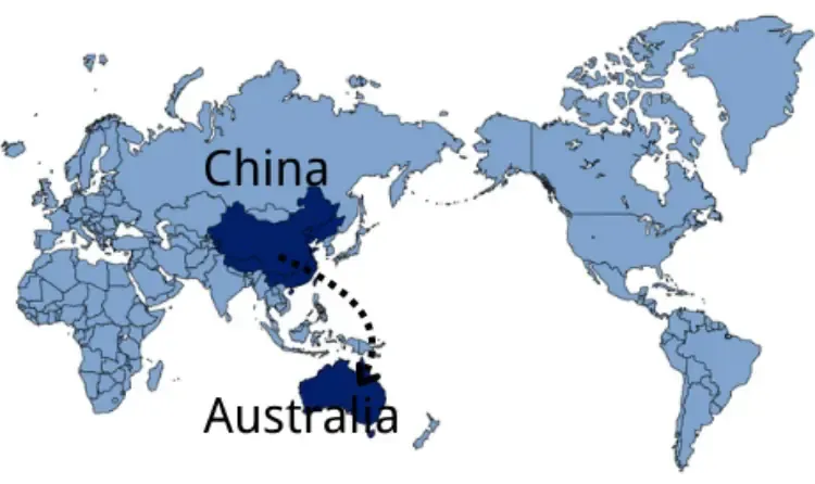 Shipping from China to Australia — sea and air freight routes