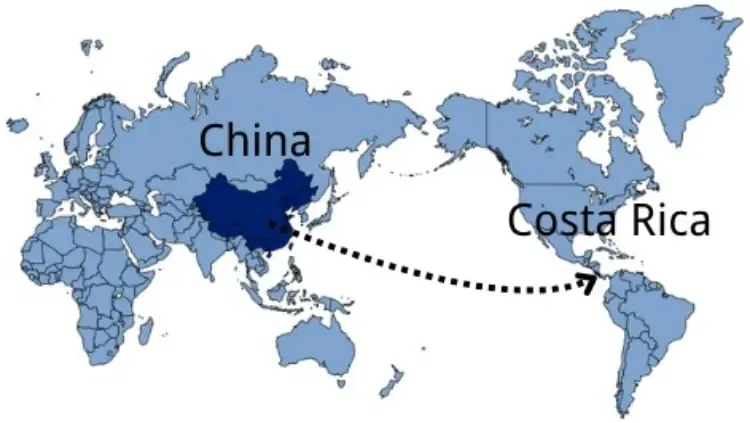 Shipping from China to Costa Rica — sea and air freight routes