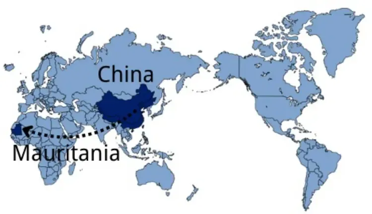 Shipping from China to Mauritania — sea and air freight routes