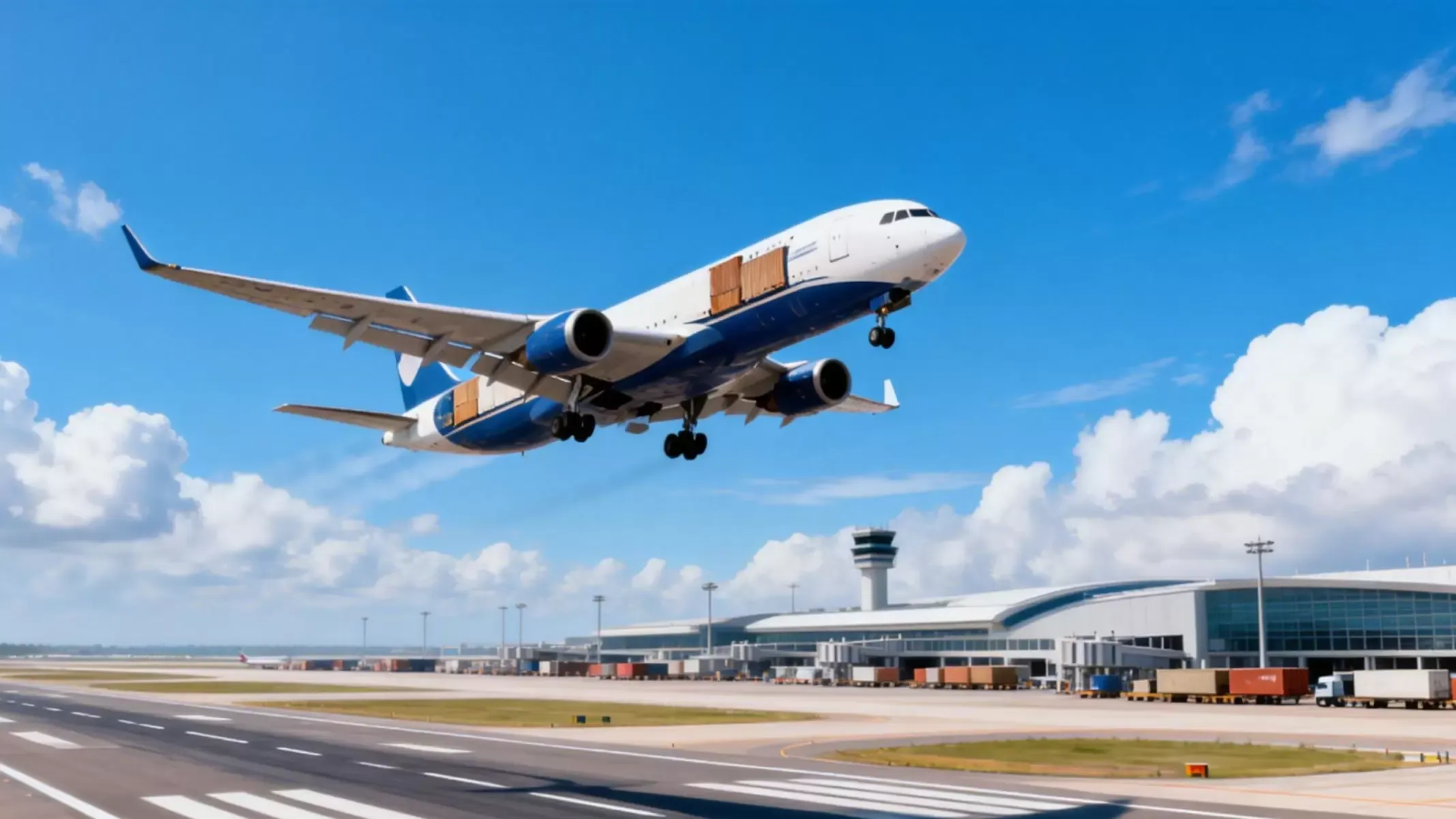 Cargo aircraft being loaded — air freight services from China