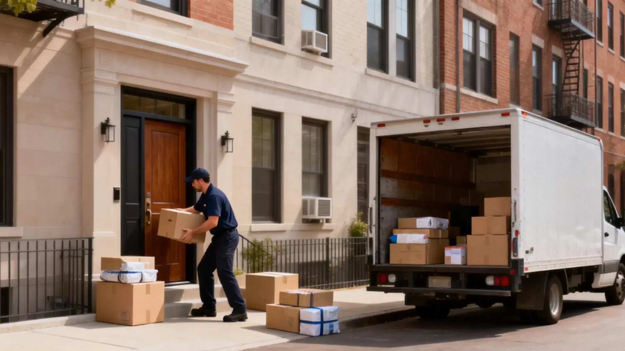 Delivery truck on the road — door-to-door shipping from China